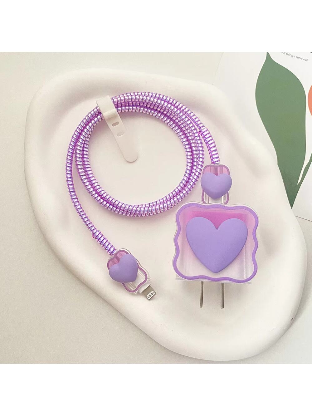 Purple Heart iPhone Charger Cover Cable Protectors P71